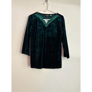 NWT Bob Mackie Wearable Art Velvet Top